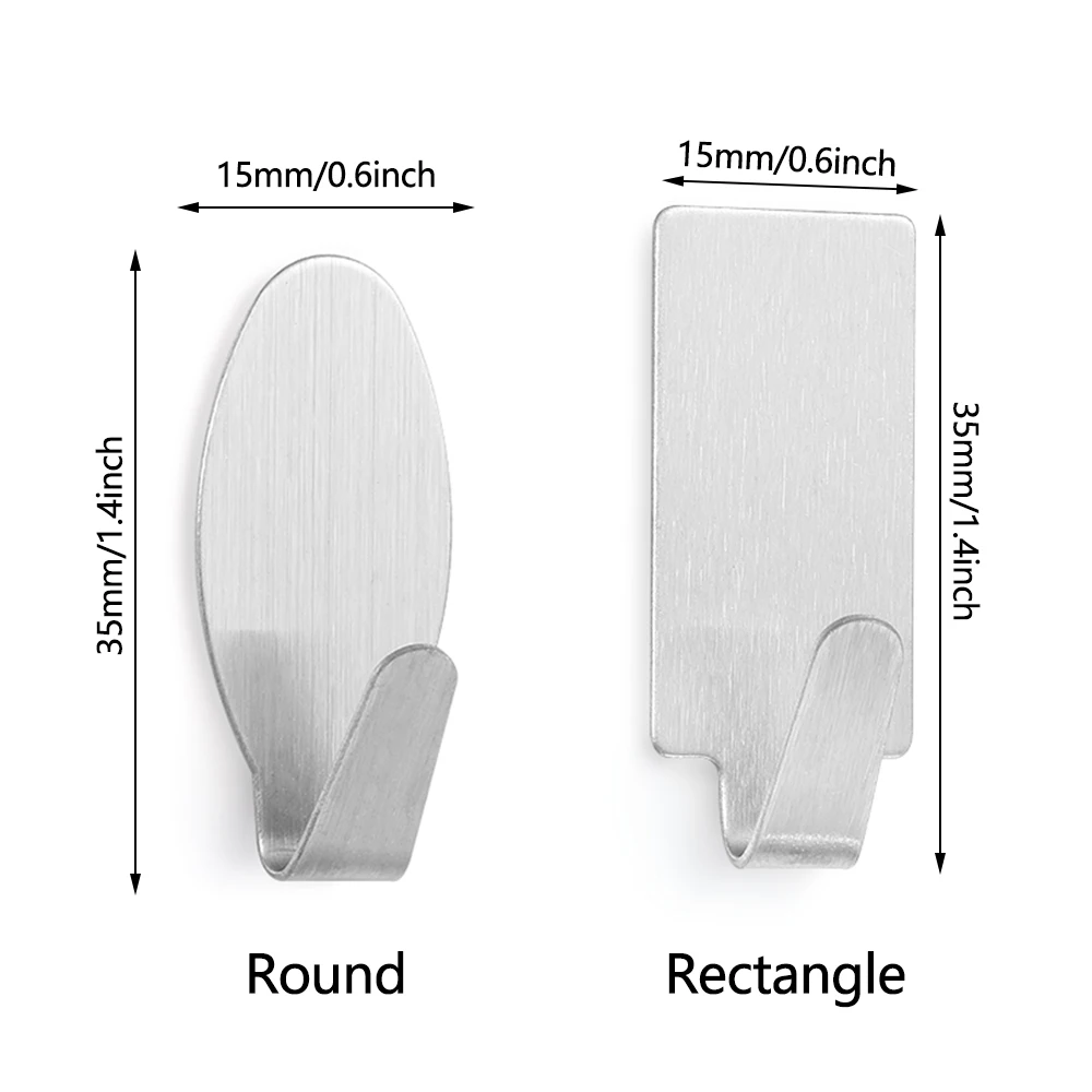 6 шт. самоклеящиеся крючки Нержавеющая сталь супер сильная липкая палочка на