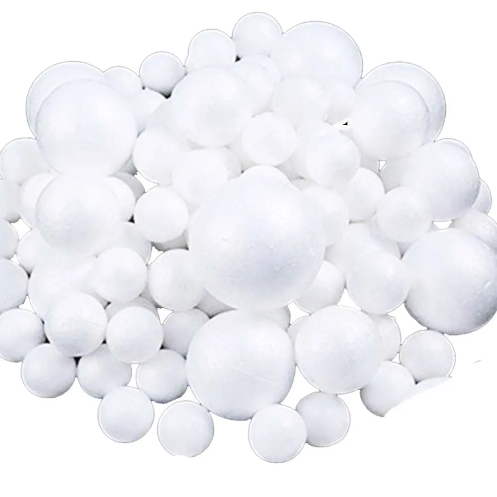 Белые пенопластовые шары из полистирола художественные для украшения шарики