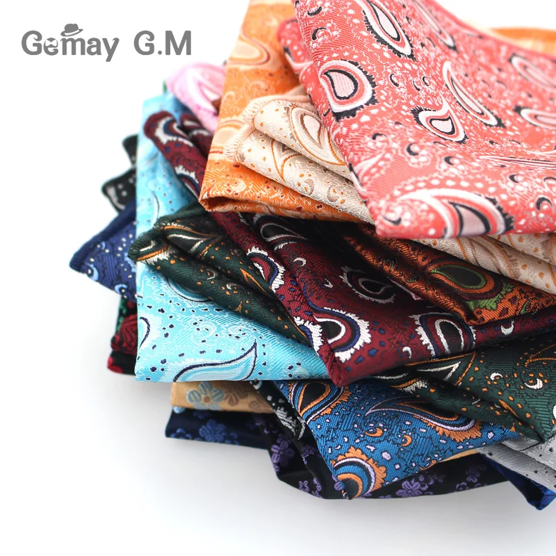 

Brand Vintage Mens Paisley Handkerchief Pocket Floral Pocket Square Business Chest Towel Hanky 25cm*25cm Gentlemen Suit Hankies