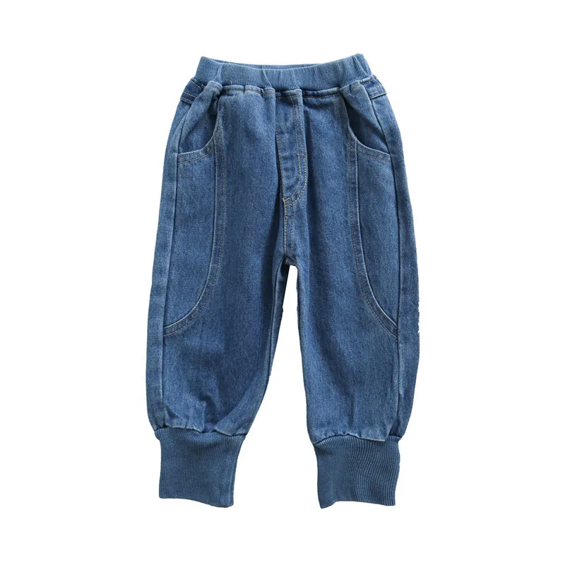 Джинсы WLG для мальчиков и девочек детские осенние джинсовые синие повседневные