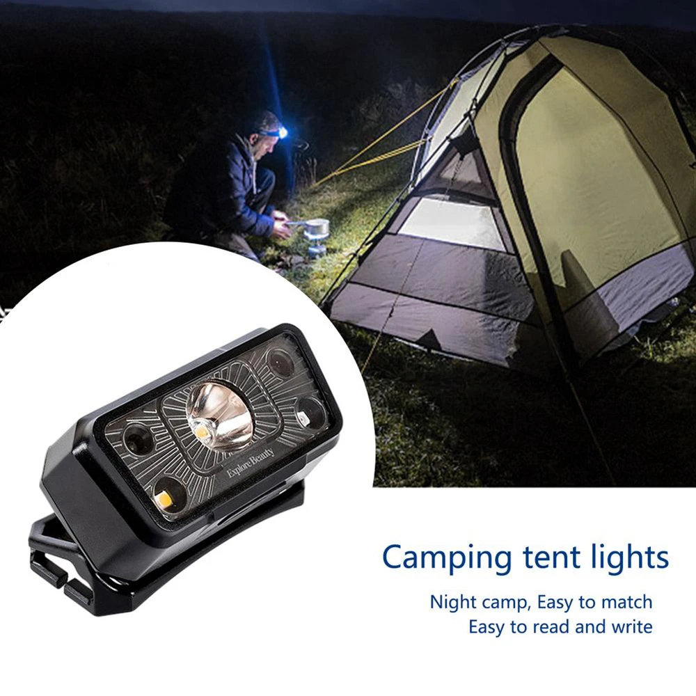 Фонарь налобный светодиодный водонепроницаемый с USB-зарядкой и 5 режимами работы