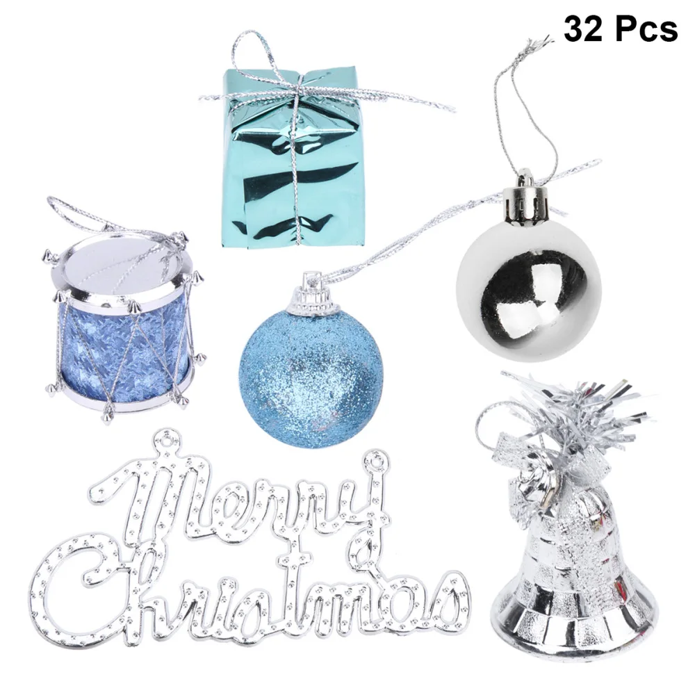 

32pcs Christmas Tree Hanging Pendant Christmas Hanging Pendant Christmas Gift Box Pendant (Golden)