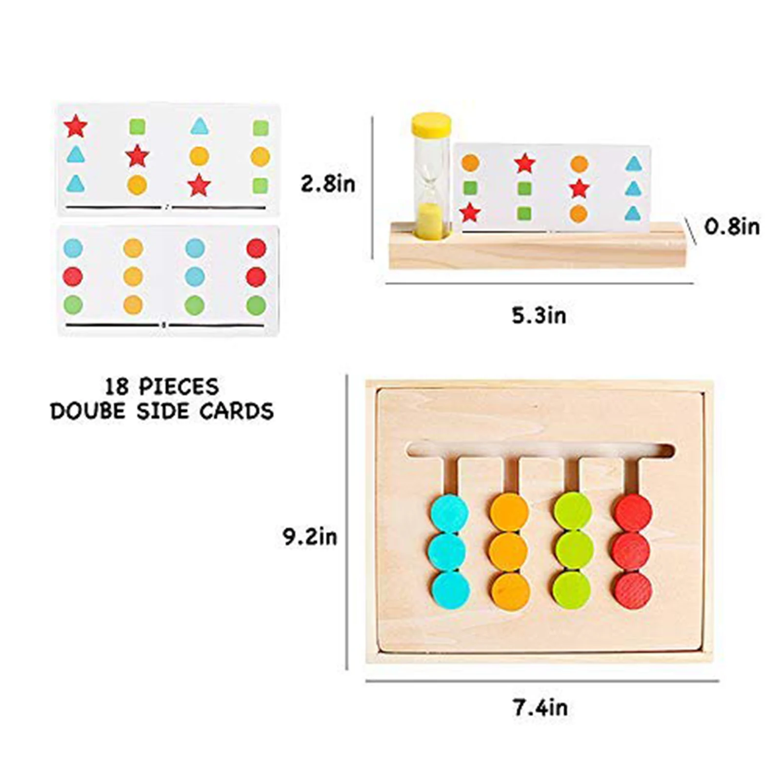 

Double-sided Slider Puzzle Game Board Montessori Slide Toy Fun Color Shape Matching Educational Board Game Toy For Children Kids