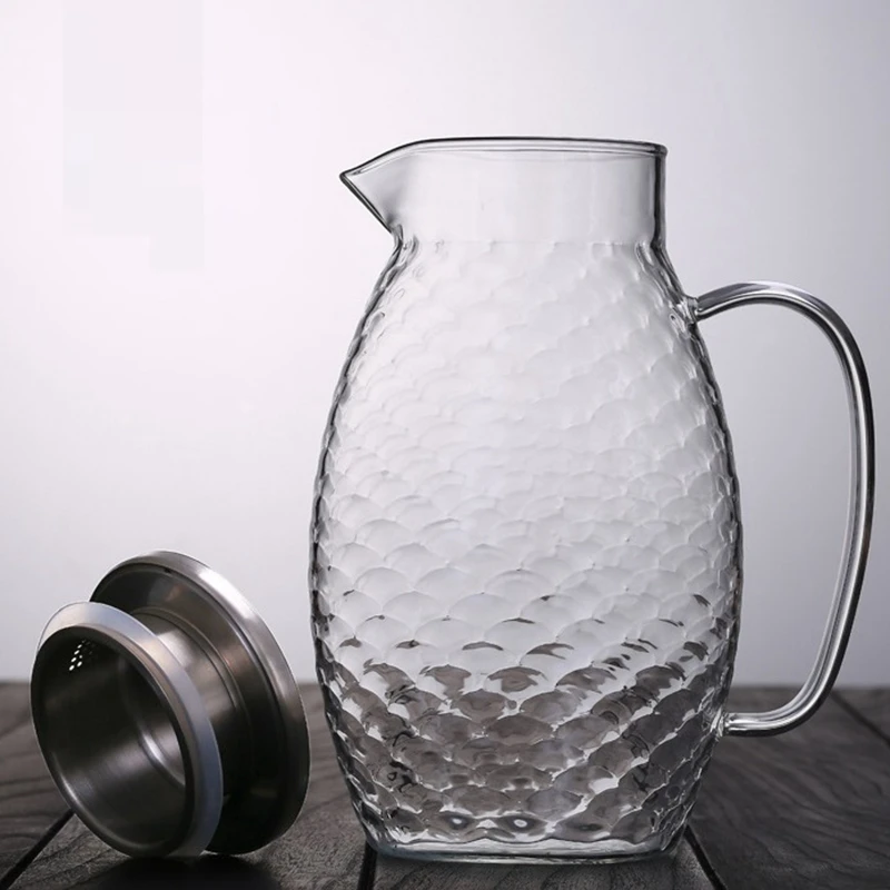 1.5L/2L рыбья чешуя форма стеклянный набор водяного кувшина ча чай горшок кувшин шампанское коктейль кувшин и чашка лимонад фруктовый сок посуда для напитков