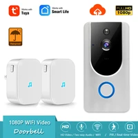 tuya smart life hd 1080p wifi doorbell outdoor rainproof camera smart video wireless doorbell intercom pir alarm ir night vision