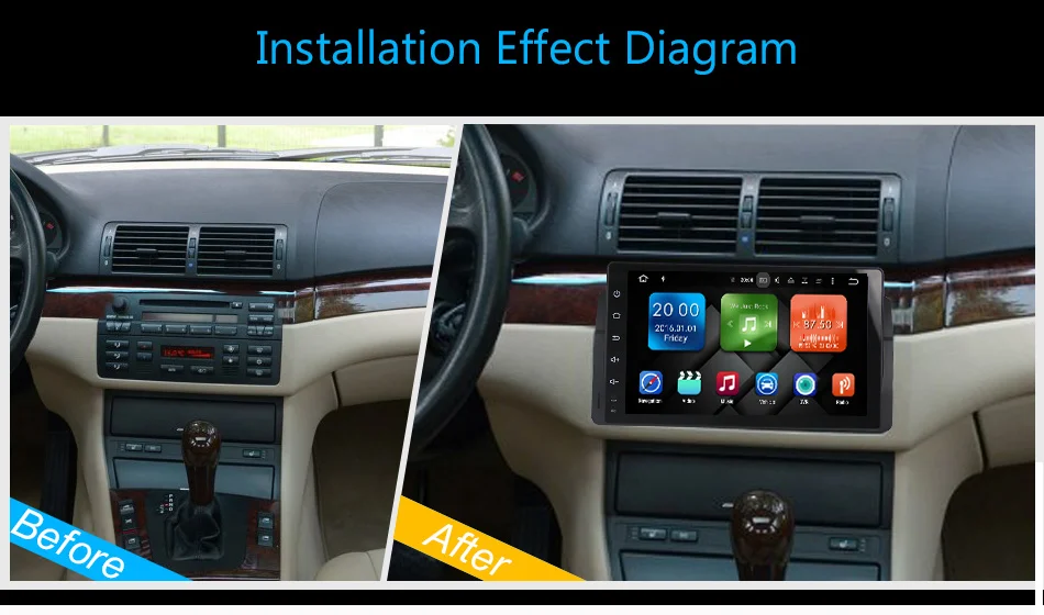 Автомобильный мультимедийный плеер Eunavi 1 din Android 9 для BMW E46 M3 MG ZT Rover 75 1din Авторадио