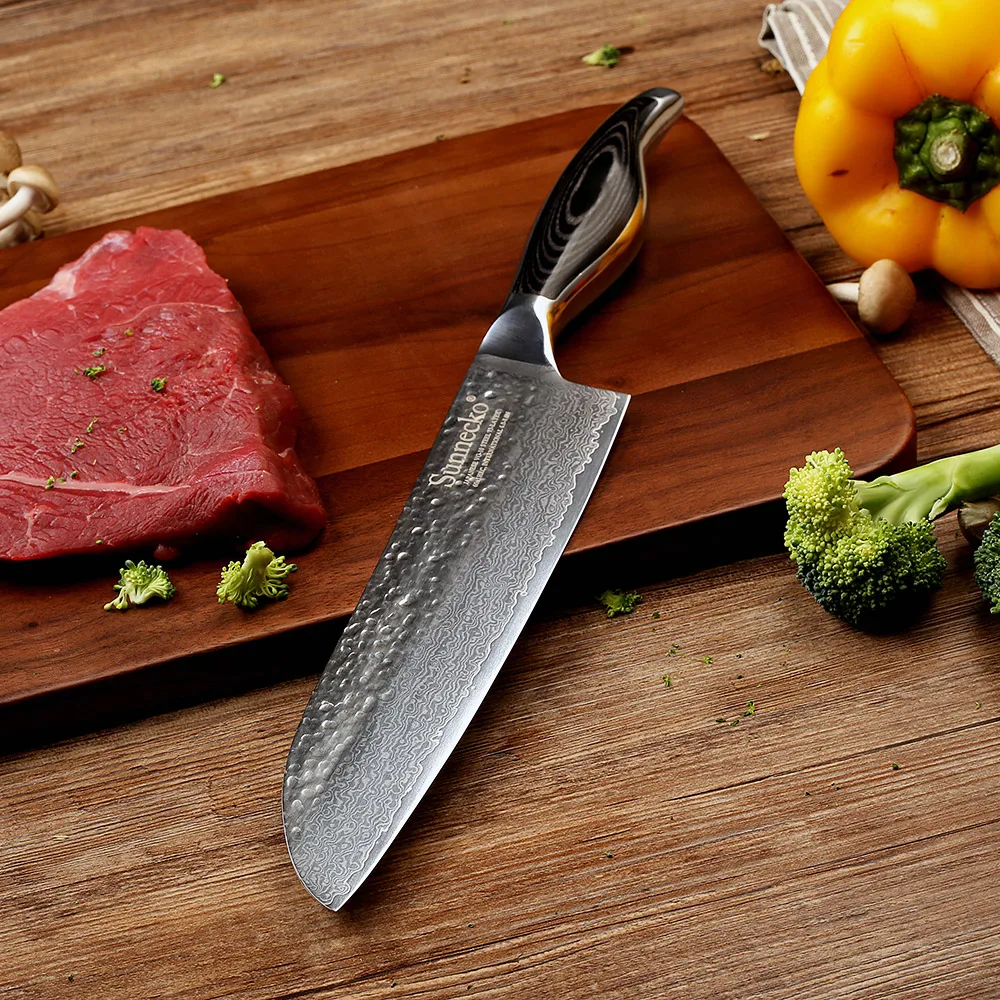 SUNNECKO высококачественные Santoku ножи для чистки овощей и фруктов Дамасская сталь
