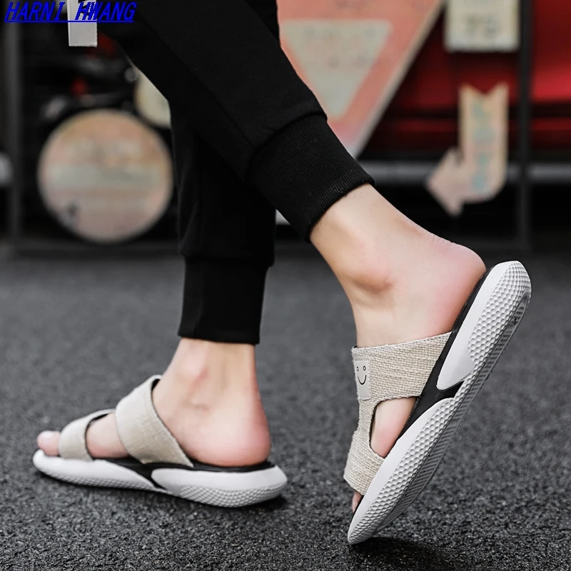 

2021 Men'S Slippers Summer Fashion Soft PVC Flip Flops Outdoor Beach Casual Shoes Size 40-46 Wholesale