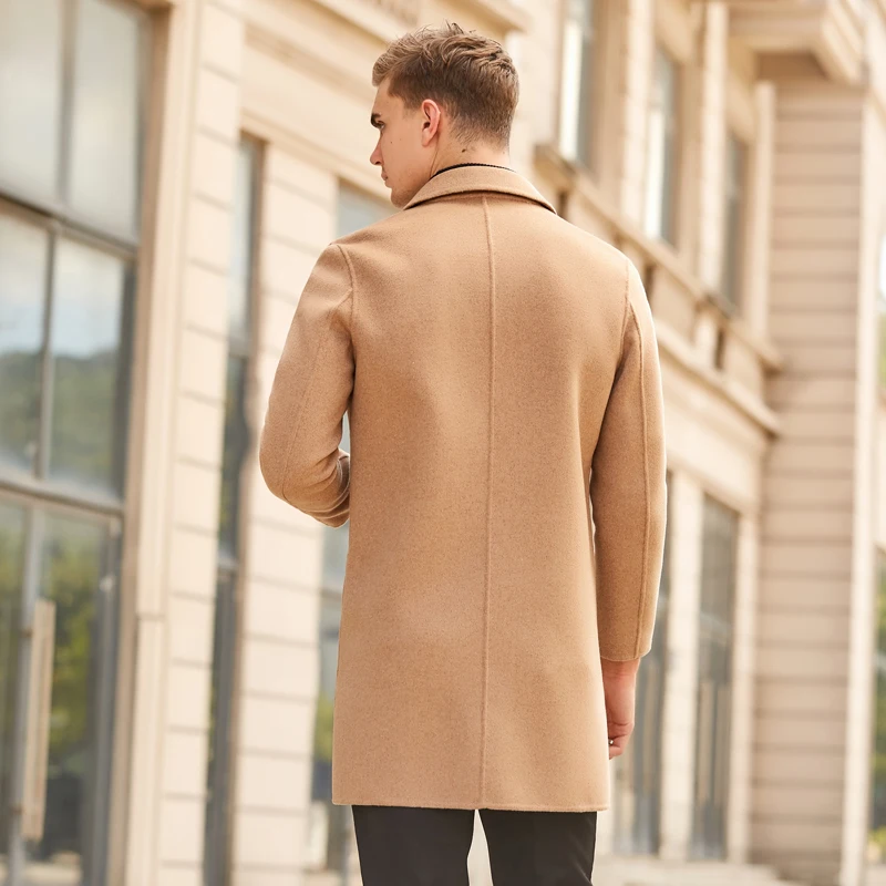 

M-3XL Autumn Winter New Brand Men's Clothing Cashmere Coat High Quality Business Casual Long Woolen Jacket Overcoat Cashmere