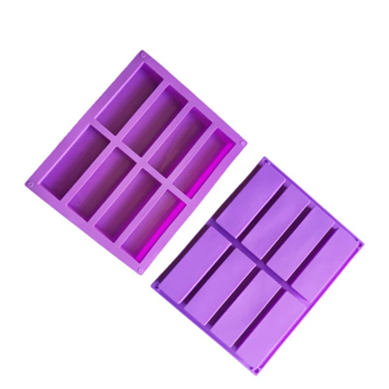 8 sticks rectangular soap silicone cake mold handmade easy to take off and clean |