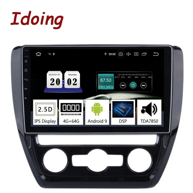 IDO " 2.5D ips Car Android 9,0 радио мультимедиа плеер для VWJetta 2011- PX5, Octa Core, 4 Гб+ 64G gps навигации TDA 7850