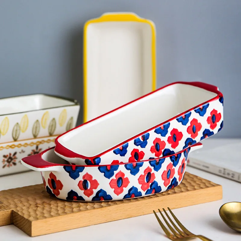 Керамическая миска для риса посуда выпечки поднос пиццы пищевая тарелка ручная