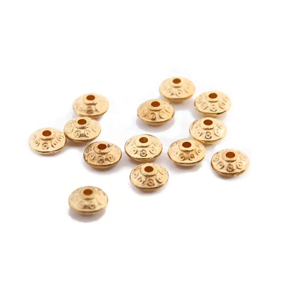 gold 3.4X6.4mm 200 шт/партия 6*6 мм Внутреннее отверстие 1 мм CCB Золото Серебро Цвет разделитель для бусин в виде звездочки рондели для бусин бусины DIY ювелирных изделий - Color: gold 3.4X6.4mm