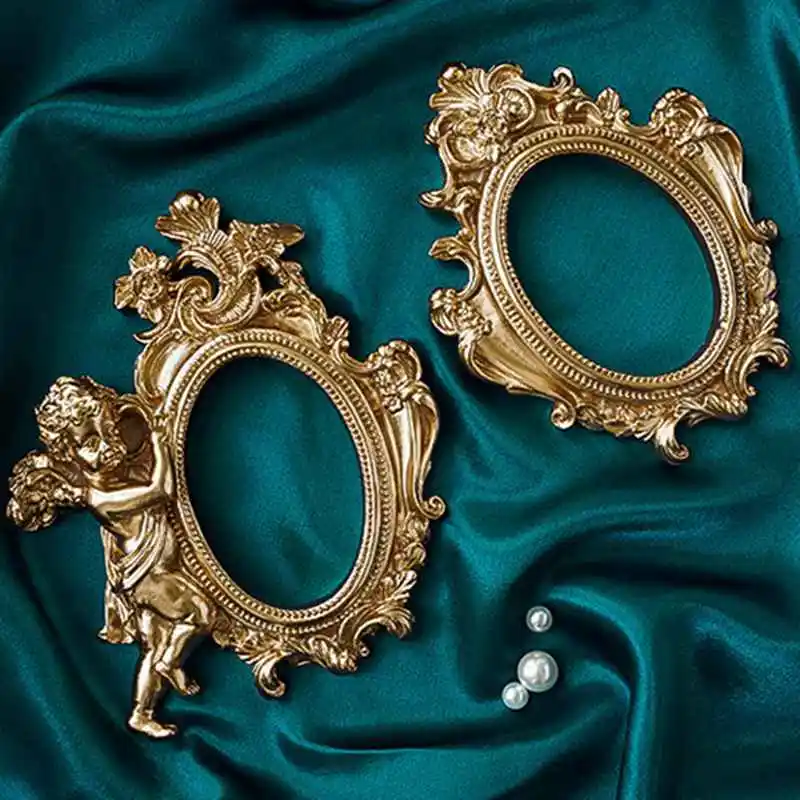 

Golden Retro Photo Frame Nail Art Jewelry Decoration Home Decoration Photography Background Shooting Photo Props