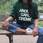 Женский хлопковый свитшот с длинным рукавом и круглым вырезом