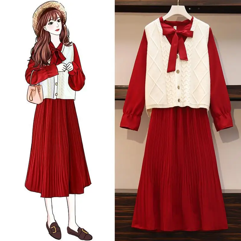 

Новинка 2020, цельнокроеное платье-костюм для девушек, женское осенне-зимнее платье-рубашка средней длины с длинным рукавом и плиссировкой