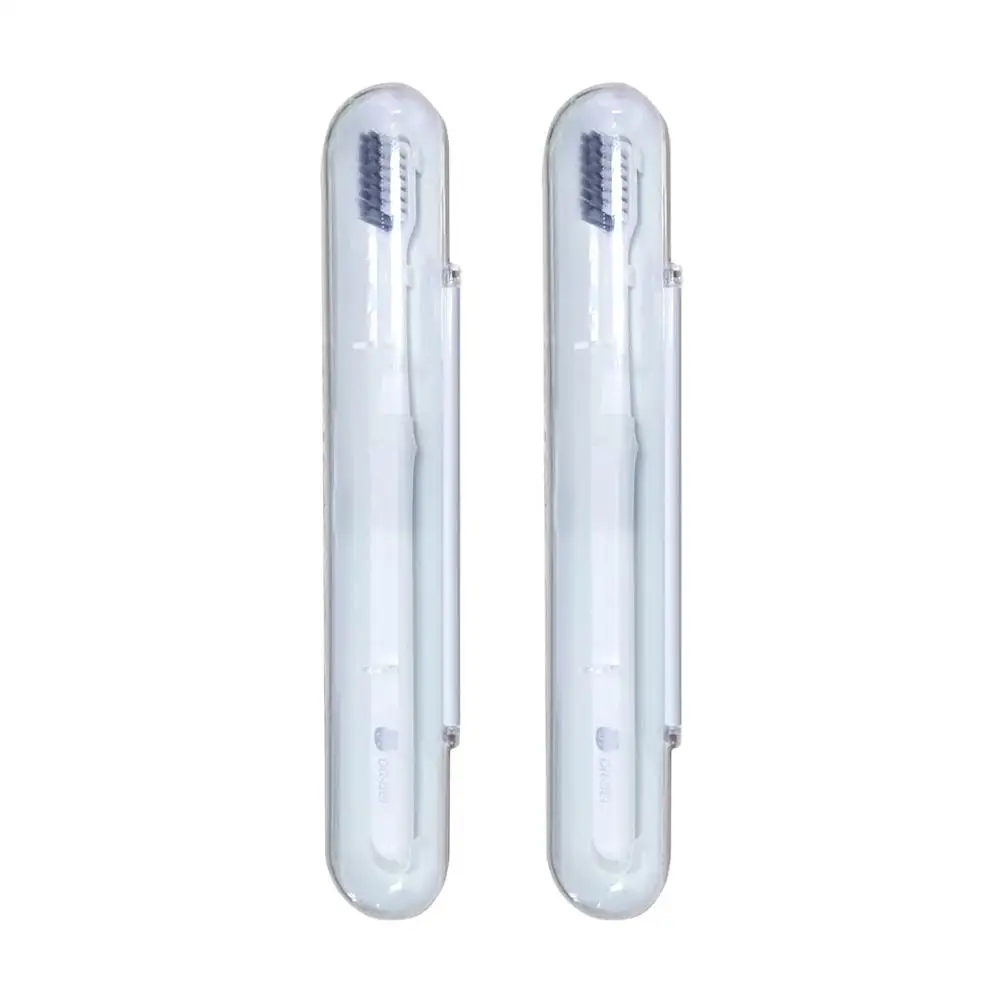 2 PCS White Xiao mi Youpin 2 цвета доктор B зуб лучше mi шунт щеток пара бамбуковая зубная щетка портативная зубная щетка для хранения с походная коробка - Цвет: 2 PCS White