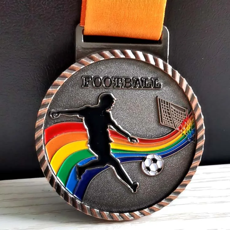 6 8 см цветная металлическая медаль матч медали значки сувениры футбол спорт