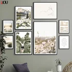 Ромашки Одуванчик долина поезд трава цветок настенная Картина на холсте скандинавские постеры и принты настенные картины для декора гостиной