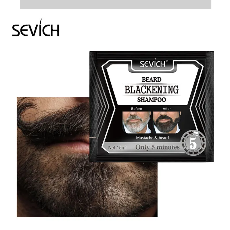 Sevich 15ml Beard Blackening Shampoo Dye Beard Into Black Fast Beard Darkening Shampoo Natural Black Shampoo For Beard