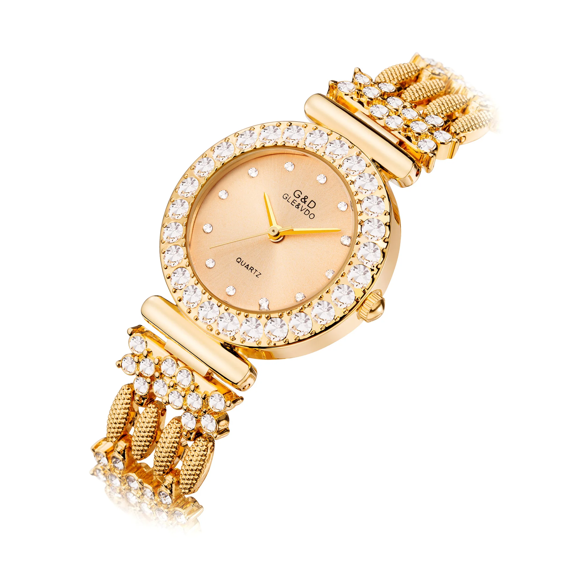 G &amp D брендовые роскошные женские часы-браслет со стразами наручные часы золотые