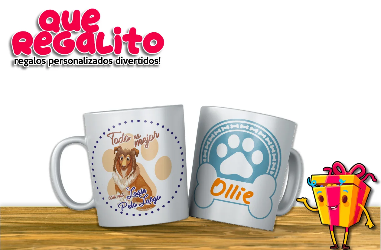 Кружка собака Персонализированные Имя LASIE длинные волосы кружка кофе подарок