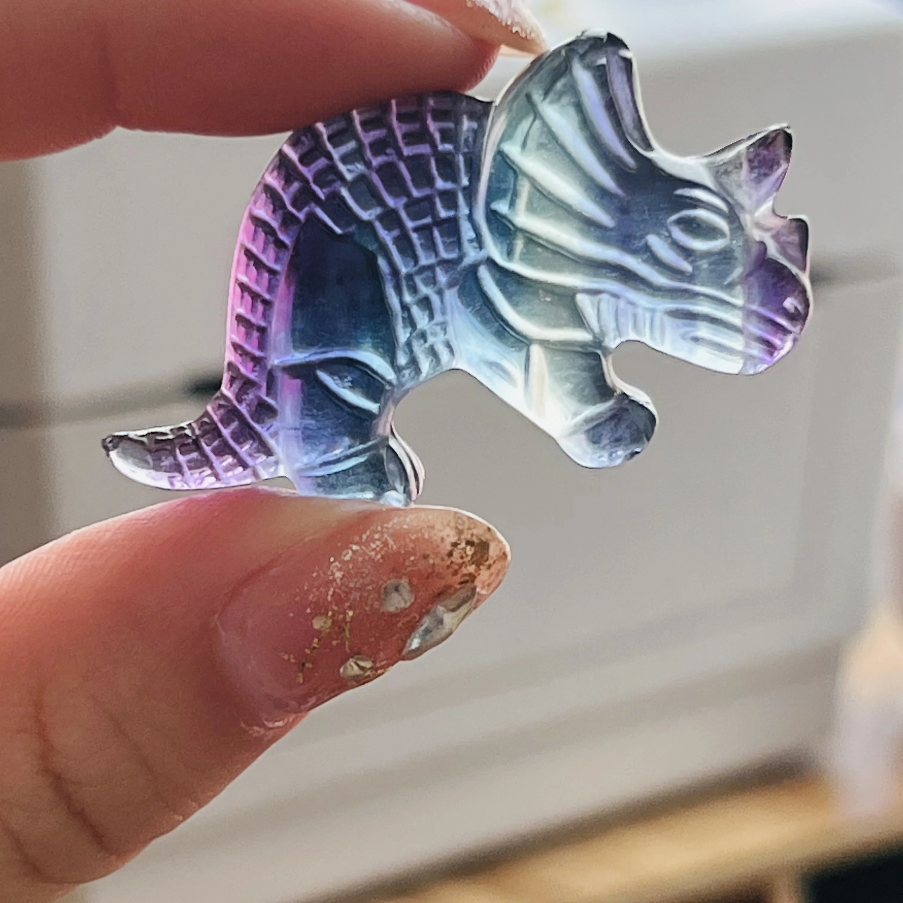 

Natural Fluorite Carved Rhino Animal Crafts Home Decoration