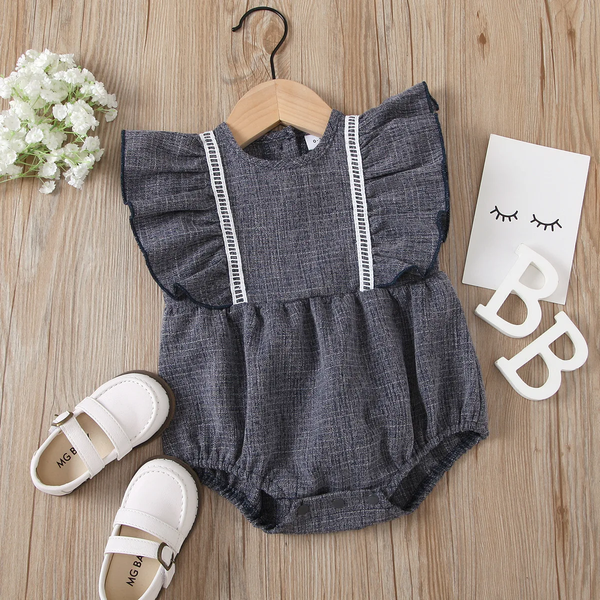 

Newborn Baby Girls Boys Cotton Blend Sleeveless Ruched Outwear Jumpsuits Toddler Infant Kids Baby Sunsuits Bodysuits 0-18M