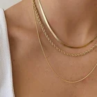 Блестящая тоннкая 14k ожерелье из золотой цепочки для Для женщин различные носить латунь колье на шее женский ювелирных украшений 2020 шикарный дизайн