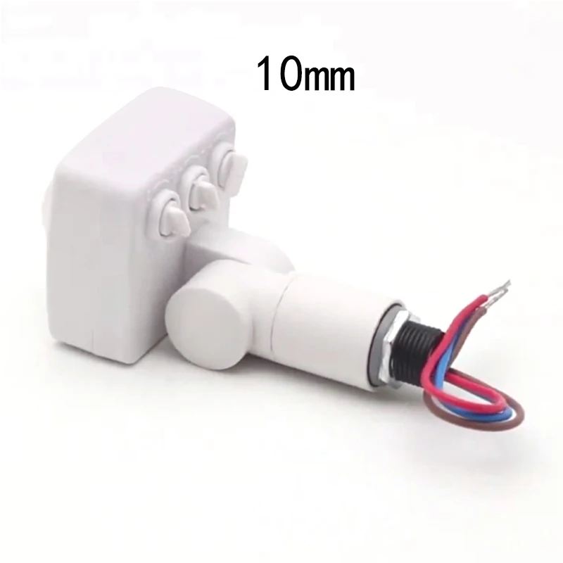 10mm White 1 шт. ультратонкий Светодиодный светильник с датчиком движения PIR, водонепроницаемый наружный 85-265 в IP65 датчик движения, регулируемый PIR переключатель - Цвет: 10mm White