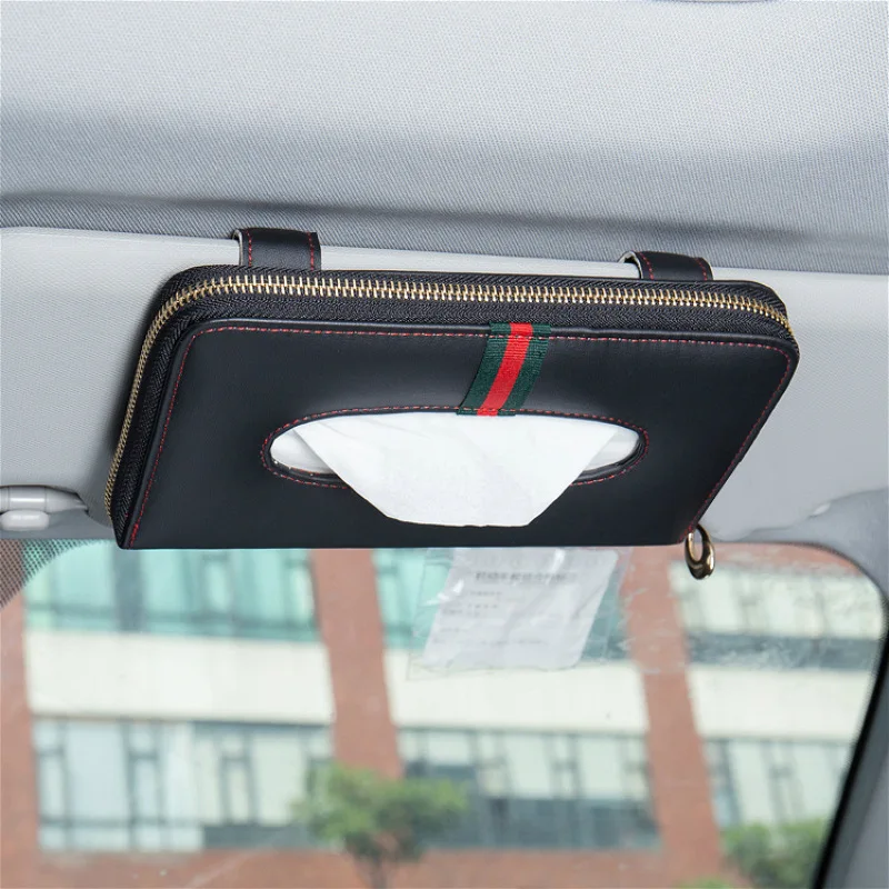 Car sun visor tissue box car paper towel hanging high chair bag quality leather creative | Дом и сад