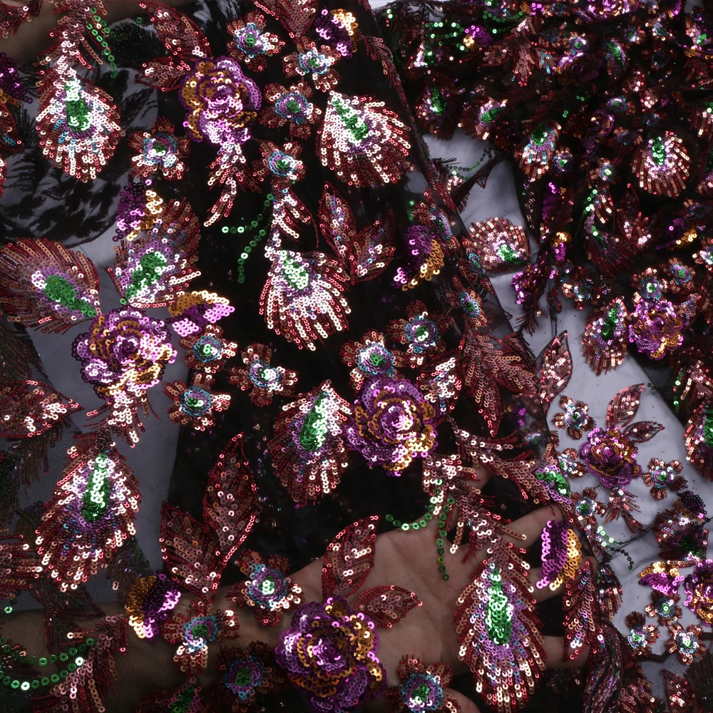 Новый дизайн тюль кружева ткань с блестками в африканском стиле Высокое качество