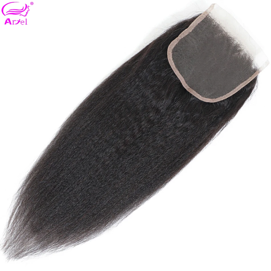 Kinky прямое закрытие 4x4 закрытие 20 дюймов Кружева Закрытие перуанские человеческие волосы закрытие Remy волнистые закрытия средняя часть закрытие