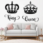 Переводные водонепроницаемые обои, король, королева, корона, наклейка на стену, виниловые украшения для дома, гостиной, спальни, декоративные наклейки HQ547