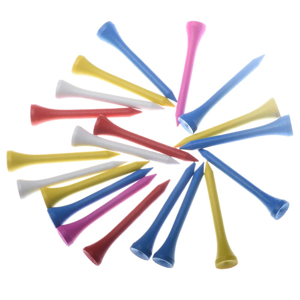 200 искусственные деревянные Тройники для гольфа Разноцветные держатели мячей