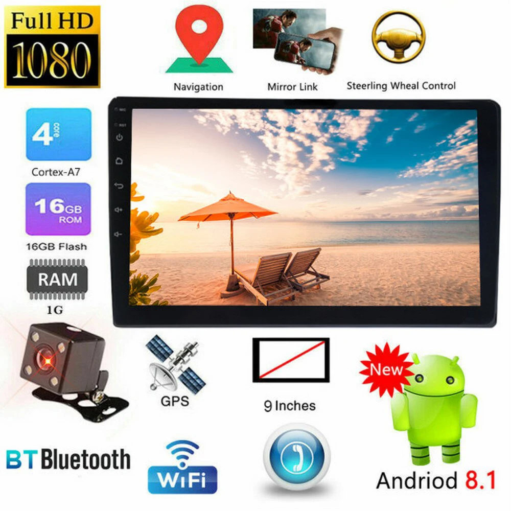 TIOODRE новый 2 Din Автомобильный пресс радио Stereo9 дюймов Android 8 1 четырехъядерный GPS WIFI