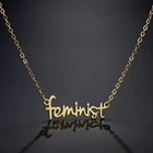 Ожерелье феминистское из нержавеющей стали с надписью женское, мощное женское ожерелье для девушек, модные ювелирные изделия, лучший кулон друг ожерелье