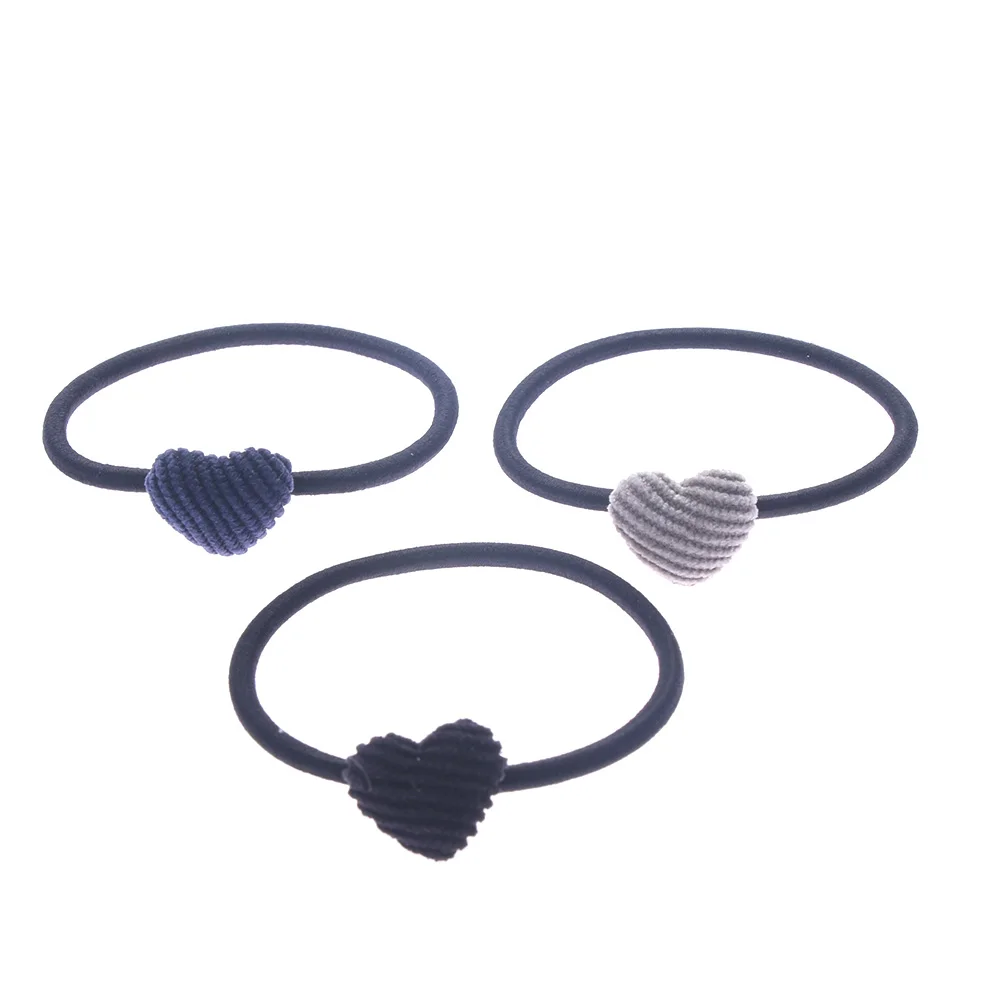 3pcs heart Новая мода 100 шт./лот 5 см размер тонкие эластичные резинки корейский стиль базовые женские головные уборы аксессуары для волос резинка для галстука - Цвет: 3pcs heart