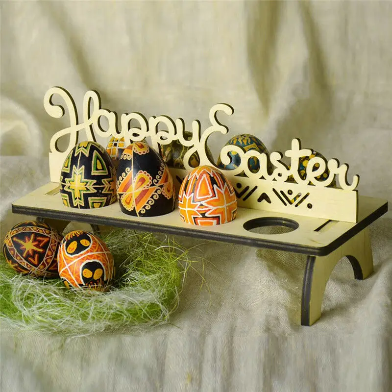 Деревянный поднос для пасхальных яиц подставка счастливый Пасхальный кролик
