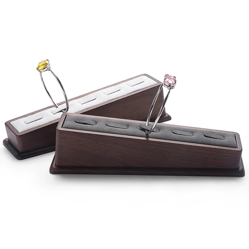 High-end solid wood ring display rack storage shelf ring jewelry display plate jewelry store shooting props