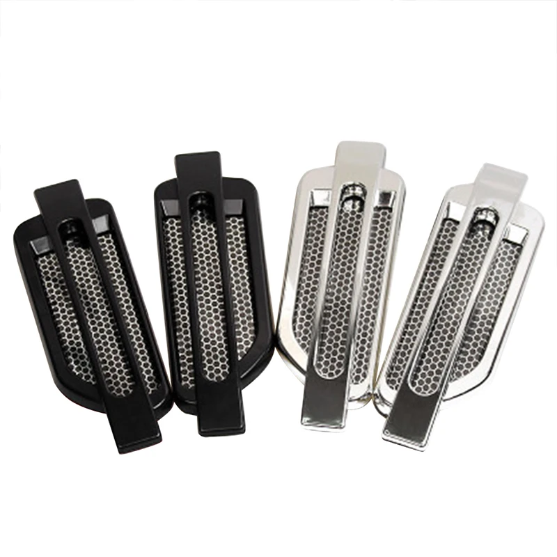 

YOLU Automobile Side Vent Hood Decoration Car side exhaust hood decoration ABS Black Silver