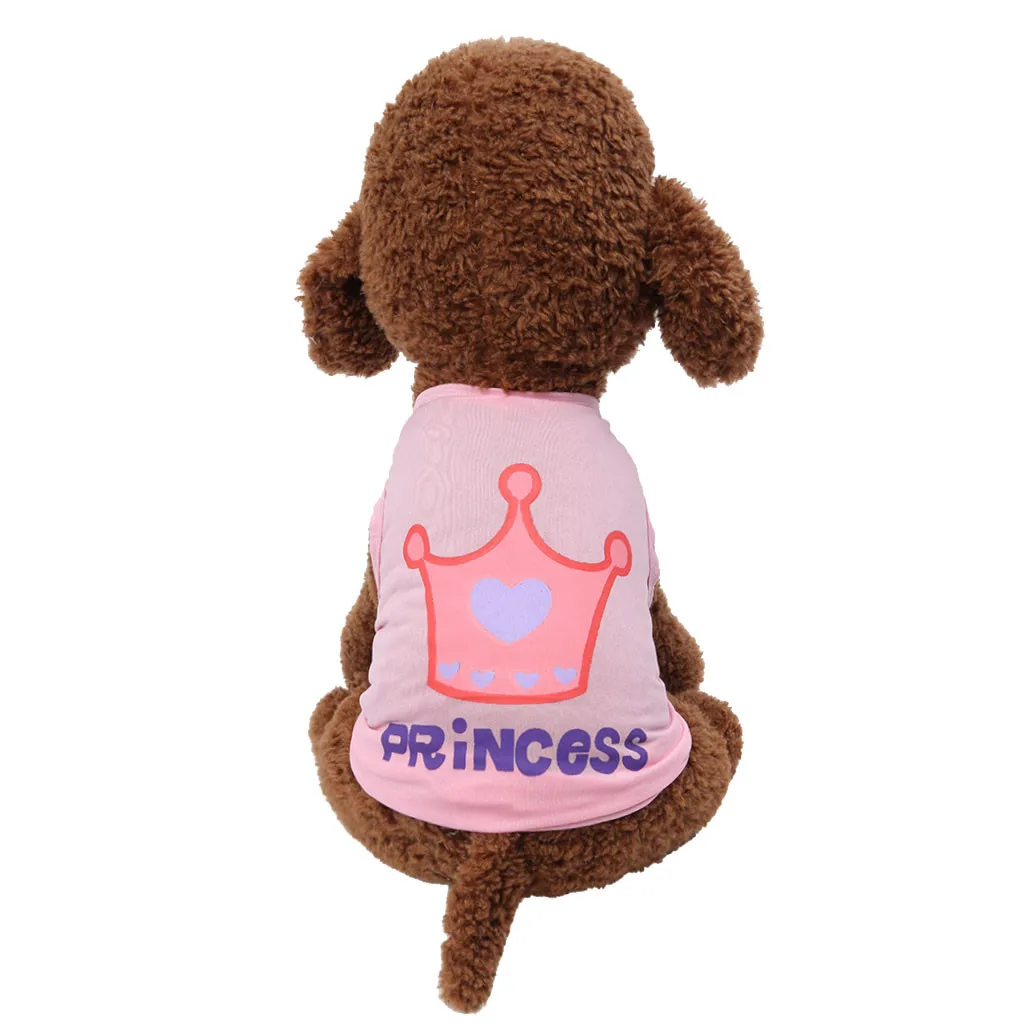Жилет для маленьких собак элегантная дышащая розовая юбка принцессы с принтом