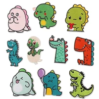 10 pcs cartoon cute dinosaur patternfor clothes iron on embroidered patches for hat jeans sticker diy sewing decorative badges