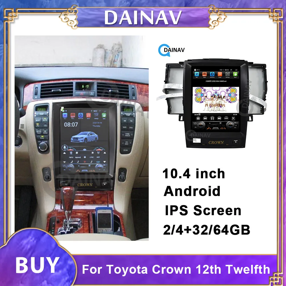 

Автомобильный мультимедийный DVD-плеер Telsa, DVD-плеер на Android, с GPS Навигатором, для Toyota Crown, 12, 12, 12-е, автомобильное радио, стерео
