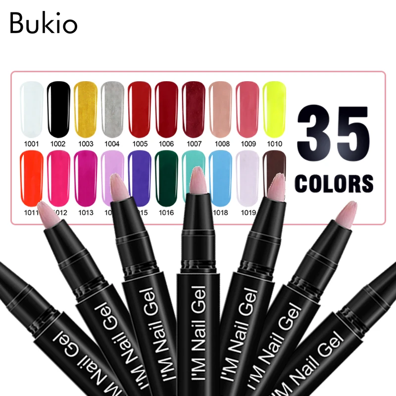 Bukio 35 цветов аксессуары для ногтей гелевая ручка Гибридный Маникюр удобный лак