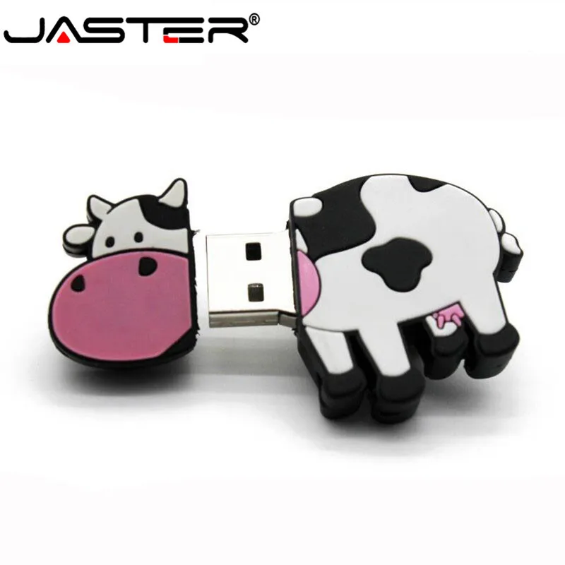 JASTER милый USB флеш-накопитель, Мини карта памяти из молочной коровы, USB флеш-накопитель, 4 ГБ, 16 ГБ, 32 ГБ, 64 ГБ, флешка, USB 2,0, свадебные подарки, USB
