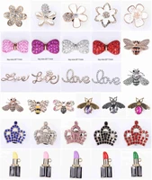 metal rhinestone croc shoes charms bling crown love lipstick color bee butterfly decoration girls shinny croc accessories