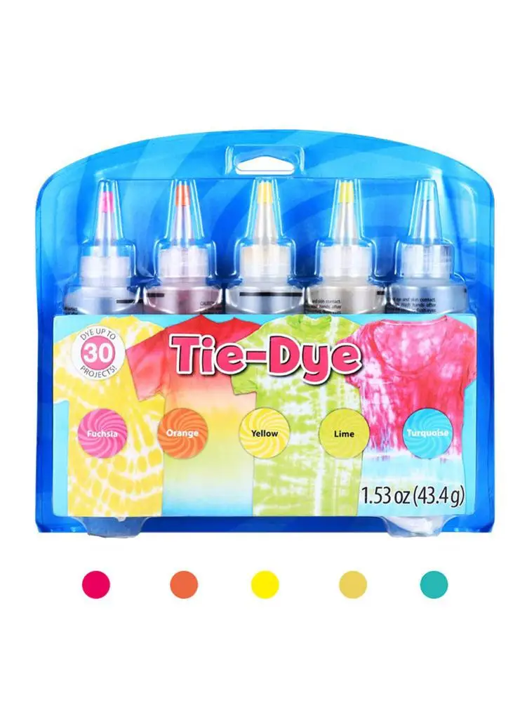 Набор для окрашивания галстуком 5 цветов красители одежды из хлопка и льна