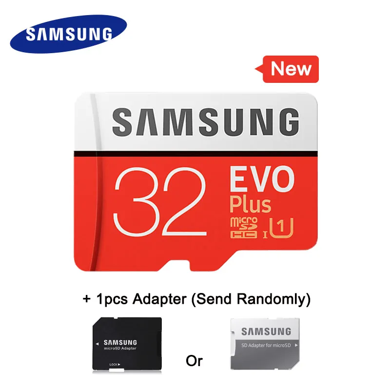 МОЛЛ SAMSUNG Карты Памяти EVO+ 256 ГБ 128 ГБ 64 ГБ 32 ГБ 16 ГБ EVO Плюс SDHC SDXC Micro SD Класса EVO+ EVO Class 10 С10 Максимальная Скорость 80 М/с карта памяти микро сд для телефона карта памяти micro sd - Емкость: 32GB with Adapter