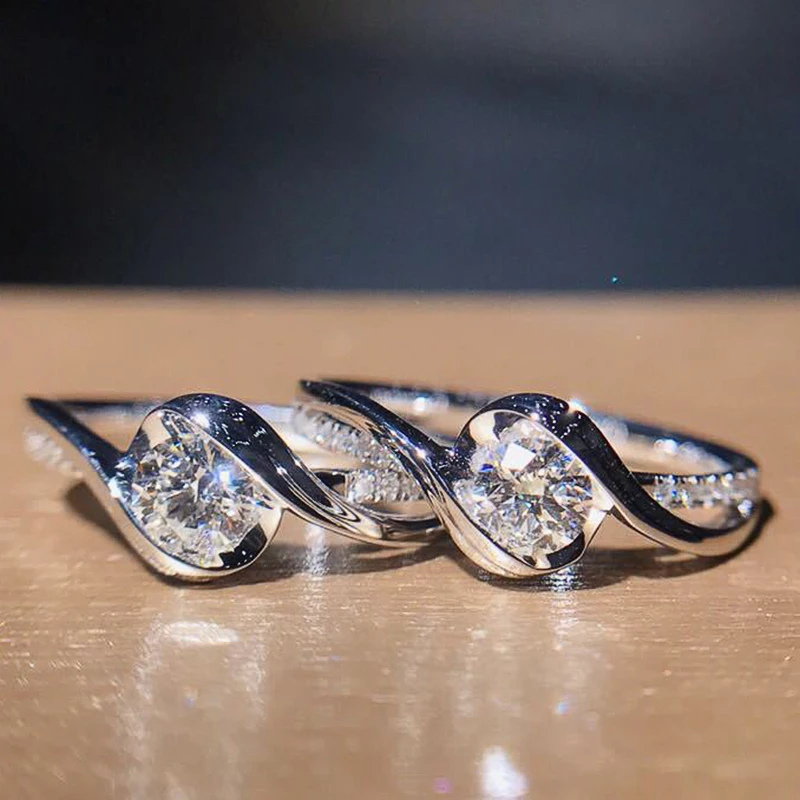 

CAOSHI Delicate Female Engagement Rings with Brilliant Crystal Design Style Promise Bands Accessories Temperament Lady Jewelry